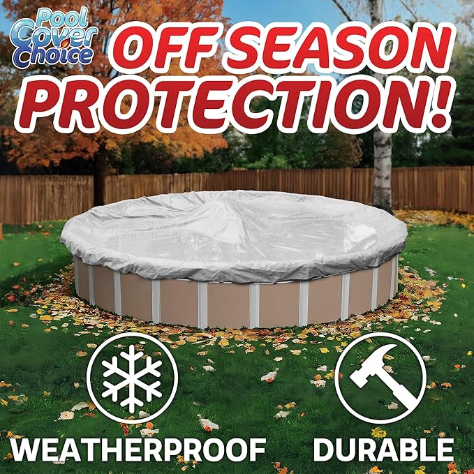 Winter Swimming Pool Cover for 30 ft Aboveground Round Pool Size, Durable Choice Series, Solid Material, Color - Marine Teal, Pool Cover Choice 3930-4CHOICE
