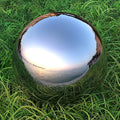 Lulu Decor, Size 14 Silver Stainless Steel Gazing Mirror Ball, Smooth Reflective Shiny Garden Decoration Globe