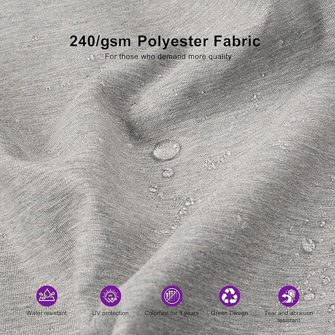 PURPLE LEAF 9' x 12' Cantilever Patio Umbrella Outdoor Umbrella with 280lbs Base Large Rectangular Windproof Offset Umbrella for Pool Deck Garden, Pebble Grey