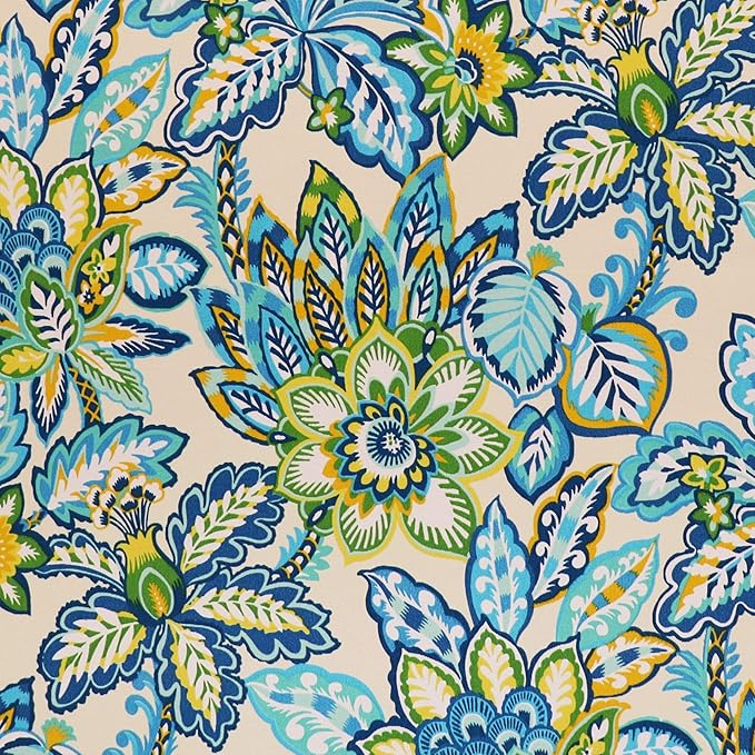 RSH DECOR: Deep Seating Cushion with Pillow Back | 25” x 25” Seat | Water and Fade-Resistant Spun Fabric | Outdoor Chair Cushion Set for Patio Furniture | Copeland Caribe Blue Floral