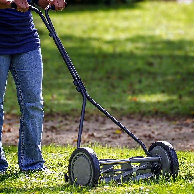 American Lawn Mower Company 1415-16 16-Inch 5-Blade Push Reel Lawn Mower, 5-Blade, Gray