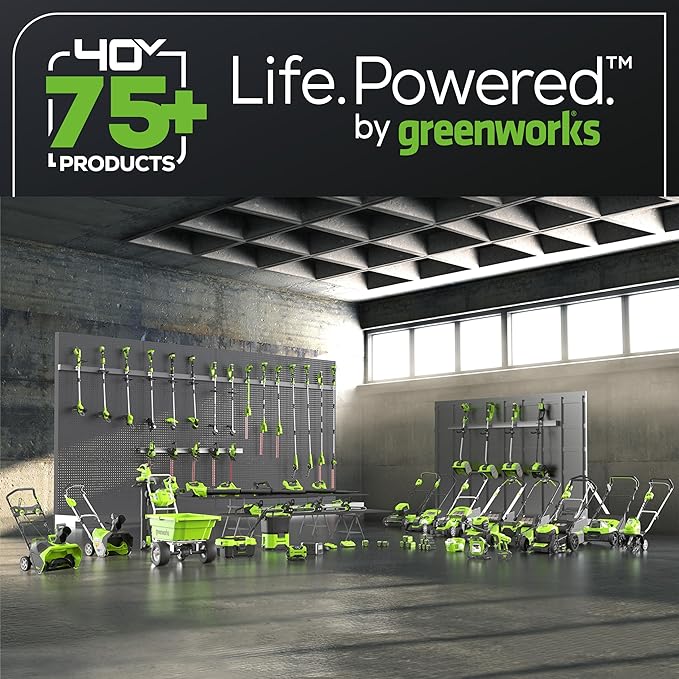 Greenworks 40V 17-Inch Brushless String Trimmer, 8Ah Battery and Rapid Charger Included