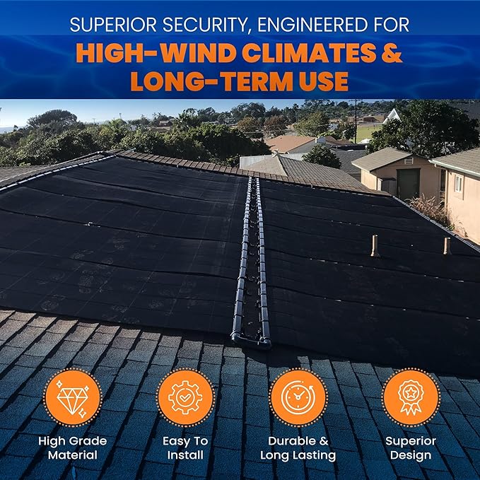 Industrial Grade Solar Pool Heater DIY Kit - Superior High-Wind Strapless Mounting System & Maximum Freeze Resistance (2-4'x12.5' / 100 Square Feet)