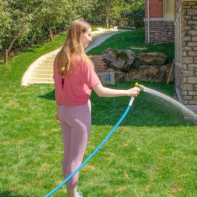 Fevone Garden Hose 25 ft., Lightweight Hybrid Water Hose, Flexible and Durable, Leak-Free Connections