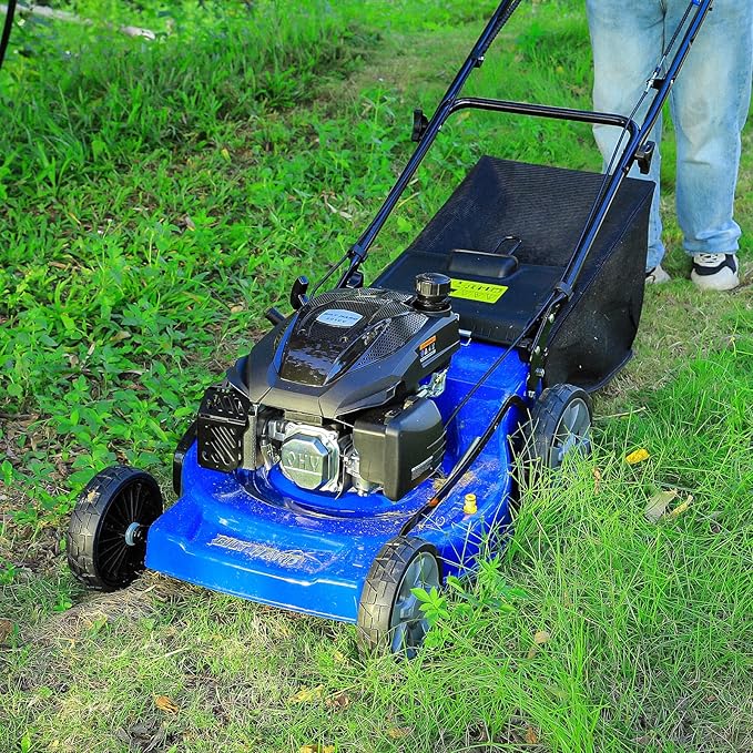 BILT HARD 21 Inch Self Propelled Gas Lawn Mower, 201cc 4-Cycle OHV Engine, 3-in-1 Functions (Bagging, Mulching and Side Discharge) with 8-Positions Adjustable Cutting Height, Easy Start