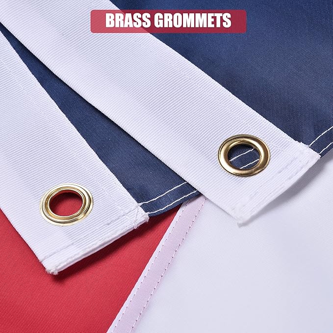 Texas State Flag 4x6 Ft Deluxe Embroidered Premium Polyester Durable TX Flag with Sewn Stripes and Brass Grommets for Indoor/Outdoor Use