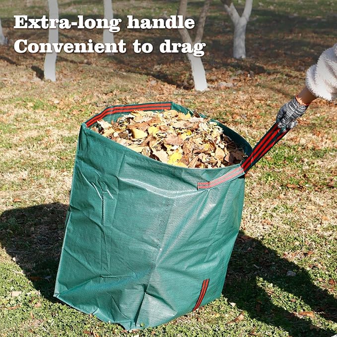 Leaf Collector – 3-Pack Heavy Duty Yard Waste Bags, 40-Gallon Collapsible & Reusable for Grass Clippings, Leaves & Garden Debris
