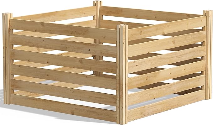 Greenes Fence Cedar Wood Composter, 23.25 Cu ft / 173.92 gallons - Made in USA with North American Cedar