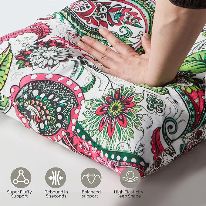 Outdoor Pillows Set of 2, 12''×20''Waterproof Throw Pillow for Patio Furniture, Feathers and Down Filled Outside Decorative Pillows Inserts for Garden, Porch Swing, Couch and Sofa