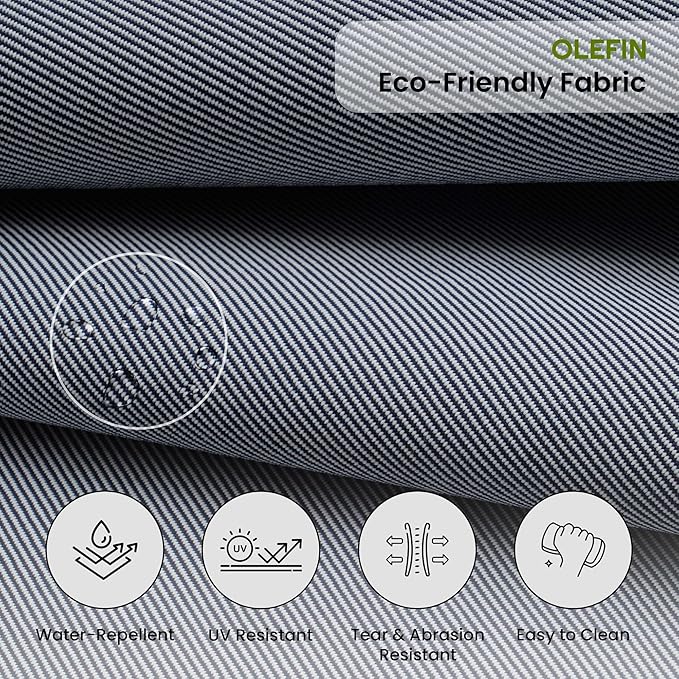 Covers & All Olefin Rectangle High Back Chair Cushion, 420 Denier Supportive Foam Seat and Poly Fill Back Outdoor High Back Chair Cushion, Water and Mold Resistant for Patio High Back Chair Cushions