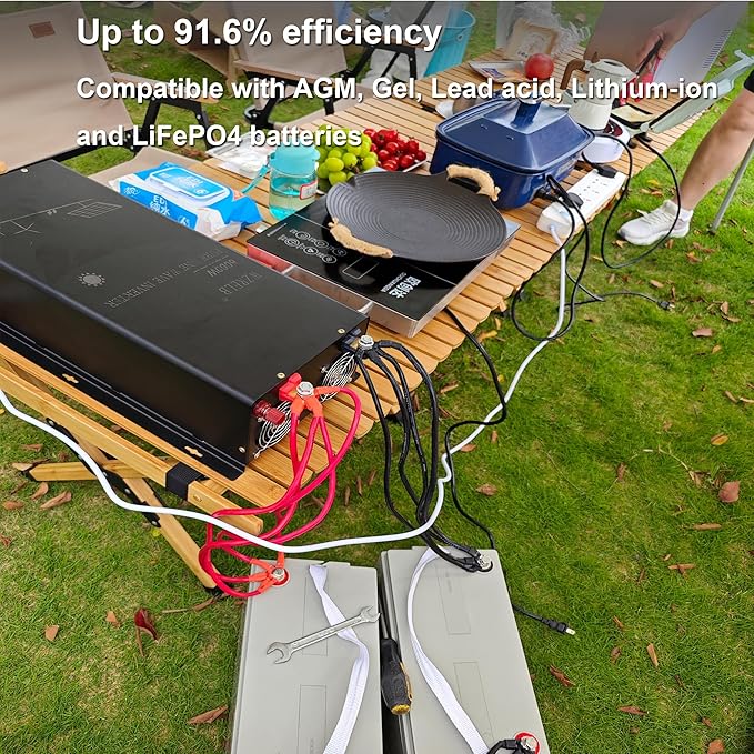 WZRELB 7000W 36V Pure Sine Wave Inverter,36 Volt DC to AC 120V 240V Split Phase Power Inverter,14KW Surge,4 AC Outlets,2*AC Hardwire Terminal,16.6ft LCD Remote Panel