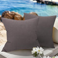 WOLKI Waterproof Outdoor Pillows 20x20 Feather and Down Filled Throw Pillow for Patio Furniture, Outside Decorative Pillow Set of 2, Grey