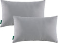 Indoor Outdoor Lumbar Pillows,Waterproof Outdoor Pillows Set of 2 for Patio Furniture,12×20 Inch,Grey