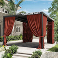 Gazebo Universal Replacement Privacy Curtain,10'×13' Gazebo Outdoor Waterproof Curtains, 4-Panels Sidewall Curtains with Double Zipper for Patio Canopy, Garden and Backyard (Curtain Only)