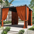Gazebo Universal Replacement Privacy Curtain,12'×12' Gazebo Outdoor Waterproof Curtains, 4-Panels Sidewall Curtains with Double Zipper for Patio Canopy, Garden and Backyard (Curtain Only)