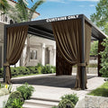 Gazebo Universal Replacement Privacy Curtain,12'×20' Gazebo Outdoor Waterproof Curtains, 4-Panels Sidewall Curtains with Double Zipper for Patio Canopy, Garden and Backyard (Curtain Only)