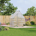 6X4 ft Polycarbonate Greenhouse with Aluminum Frame, Polycarbonate Greenhouse for Outdoors, Greenhouses with Ventilation, Aluminum Large Walk-in Greenhouses for Outside