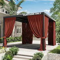 Gazebo Universal Replacement Privacy Curtain,10'×12' Gazebo Outdoor Waterproof Curtains, 4-Panels Sidewall Curtains with Double Zipper for Patio Canopy, Garden and Backyard (Curtain Only)