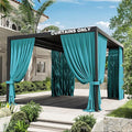Gazebo Universal Replacement Privacy Curtain,10'×13' Gazebo Outdoor Waterproof Curtains, 4-Panels Sidewall Curtains with Double Zipper for Patio Canopy, Garden and Backyard (Curtain Only)