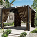 Gazebo Universal Replacement Privacy Curtain,12'×14' Gazebo Outdoor Waterproof Curtains, 4-Panels Sidewall Curtains with Double Zipper for Patio Canopy, Garden and Backyard (Curtain Only)