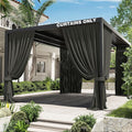 Gazebo Universal Replacement Privacy Curtain,12'×16' Gazebo Outdoor Waterproof Curtains, 4-Panels Sidewall Curtains with Double Zipper for Patio Canopy, Garden and Backyard (Curtain Only)