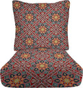 RSH DECOR: Deep Seating Cushion with Pillow Back | 24” x 27” Seat | All-Weather Spun Fabric | Water and Fade-Resistant | Outdoor Chair Cushion Set for Patio Furniture | Medlo Sonoma