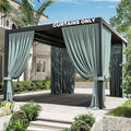Gazebo Universal Replacement Privacy Curtain,12'×14' Gazebo Outdoor Waterproof Curtains, 4-Panels Sidewall Curtains with Double Zipper for Patio Canopy, Garden and Backyard (Curtain Only)