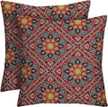 RSH DECOR: Square Throw Pillows Set of 2 | 17” x 17” | All-Weather Spun Fabric | Water and Fade-Resistant | Outdoor Accent Pillows for Patio Furniture | Medlo Sonoma