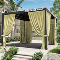 Gazebo Universal Replacement Privacy Curtain,12'×12' Gazebo Outdoor Waterproof Curtains, 4-Panels Sidewall Curtains with Double Zipper for Patio Canopy, Garden and Backyard (Curtain Only)